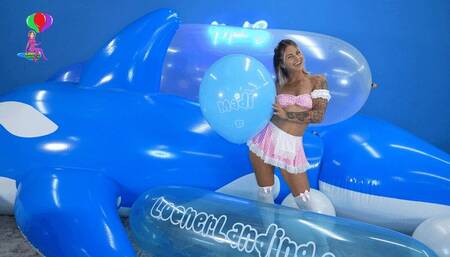 Madi B Blue-White Custom Print Mass Pop HD (1920x1080) Powerful Woman