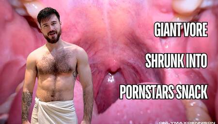Giant vore Shrunk into Pornstars snack