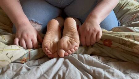Foot Tickle with Lotion