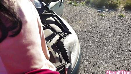 Helped with Car Repair and Almost Anal