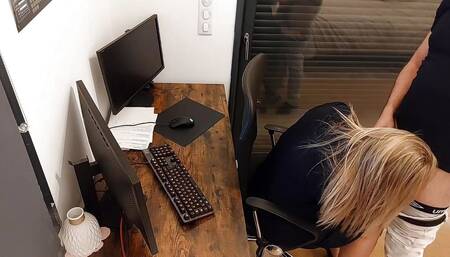 Gorgeous MILF Gets Fucked by Her Boss While Working From Home!
