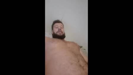 Very Extremely Dirty Talk by Russian Hairy Man and Big Cumshot on Hairy Body