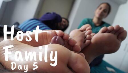 Host family - Day 5 - Step sisters duo - Double footjob - Aleska & Cristina - Full HD