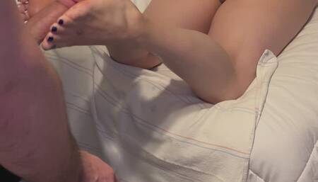 Stroking “Daddy’s” Big Cock With My Soles