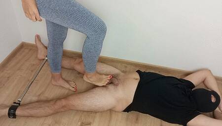 Balls kicking and no permission to cum!