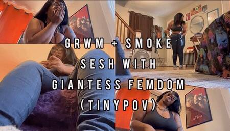 Tiny Voyeur Spies on Giantess GRWM + Smoke Sesh