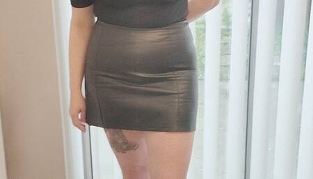 Giantess Lou crushes a 1957 Chey bel air in white chucky heels full body view