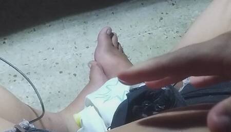 Belly and belly button rub with coke playing ps5