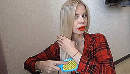 Blondie's silky long hair! MP4