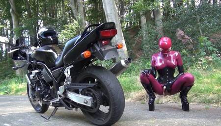 Pissing rubber girls