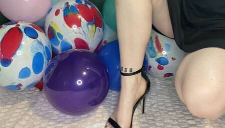 Balloon pops using my heels, nails, and tools
