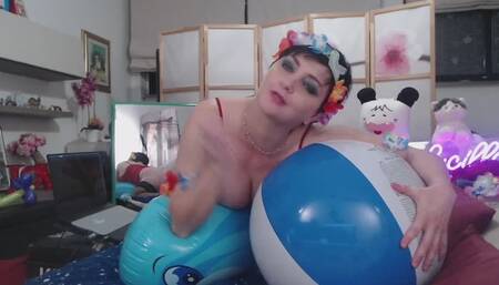 Popping beachball over dolphin