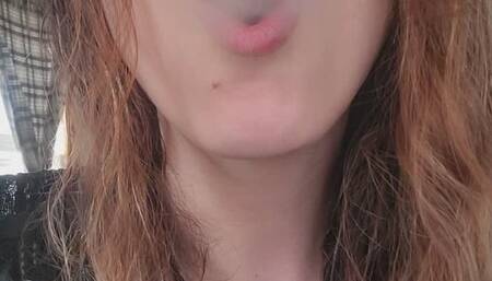 Having wet hair and smoking