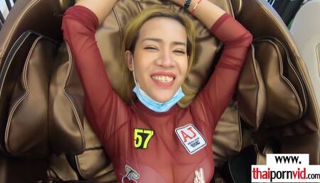 Lovely Amateur Porn Thai Hana Hops Onto A Bwc