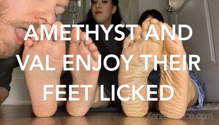 Amethyst and Val Enjoy Their Feet Licked