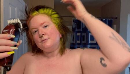 Shaving My Head Bald While Topless