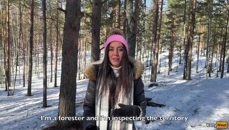A Girl Got Lost in the Forest and Met a Forester, Thanking Him with Sex - Creampie