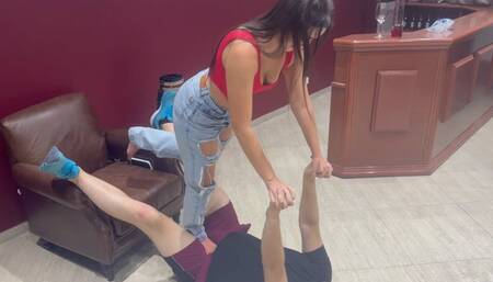 Angelina Loves kick nuts ! PART 3