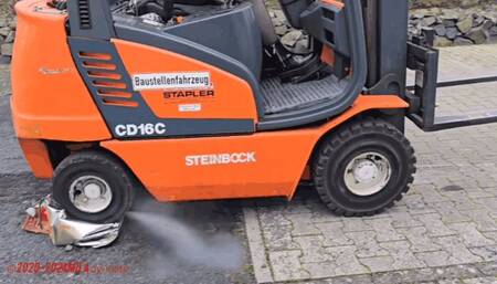 Mila in Doc Martens - Forklift drive