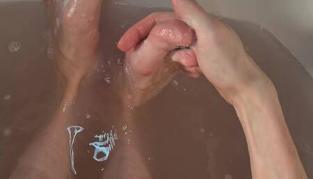 Heya! I Was Bathing Once Again Today and Filmed Myself Washing My Feet and Body, Then I Jerked off and Released a Load