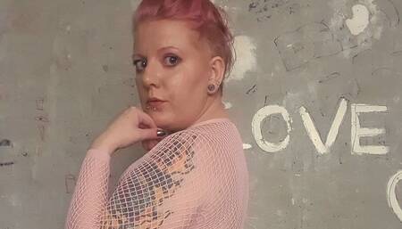Kay in Pink Fishnet Dress