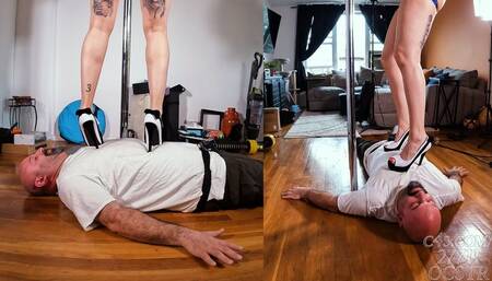 Lee Von Lux Pole Dancer Trampling - Front and Left Views 4K