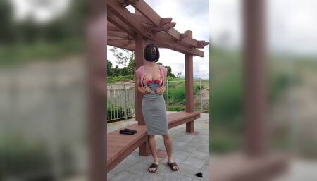 Cumming at Park and Public Toilet!! Exhibitionist Gina