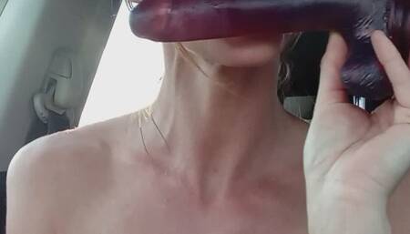 Vanessa Hastings Deep Throats Dildo in Car