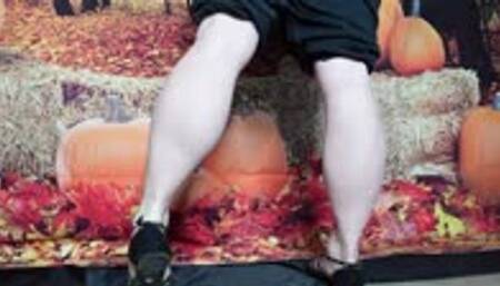 Calves Flex in Black Ballet Flats Thanksgiving Themed MP4 1080