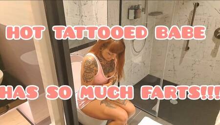HOT TATTOOED BABE HAS SO MANY FARTS!