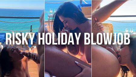 Risky Holiday Blowjob