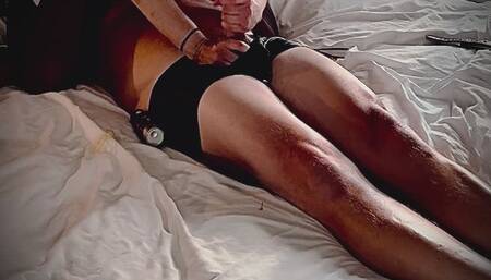 Tied slave gets a little surprise as Natalia keeps going after a long edging session!
