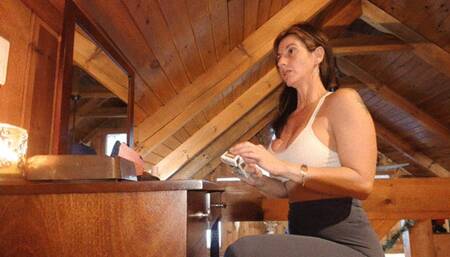 milf smoking getting ready for the day