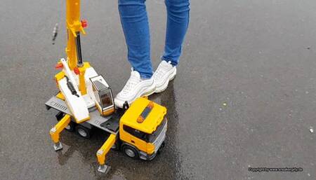 toy car crush in Nike 97 sneakers