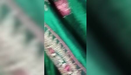 Indian Gay Crossdresser Gaurisissy Wearing the Green Saree XXX and Feeling Sexy.