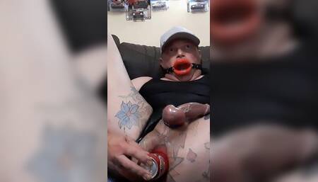 Anal Slut Ryan74 Inserts Cold Coca Cola Can in Ass