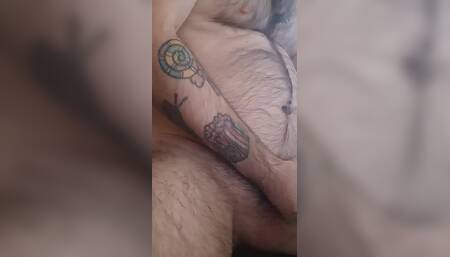 The Bear Masturbates in Bed with His Hairy Body
