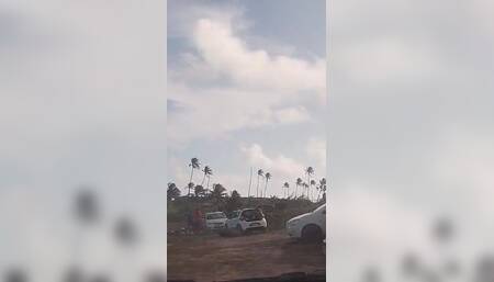Black Couple Going Out for a Sexual Adventure on the Nude Beach