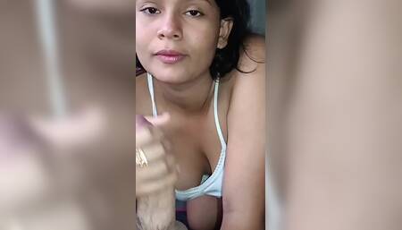 First Blowjob of the Year and I Make Him Cum in My Mouth