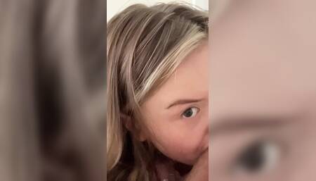Sweet Babe Sucks Dick and Rides Her Ass on It