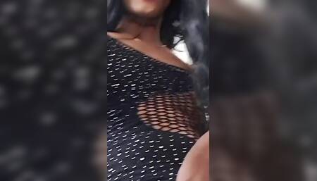 Brunette Latina Girl Sticks Her Finger in Her Ass and Explodes a Lot of Milk