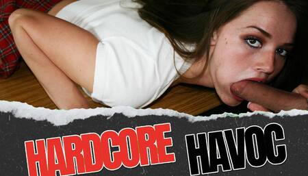 He Ejaculates in Her Mouth - Girl Gets Spanked by Teacher Before Pounded Away by Him in the Middle of the Classroom