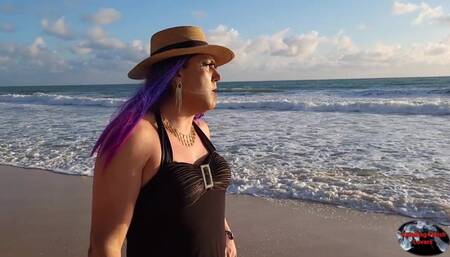 Holly Smoking in the Beach