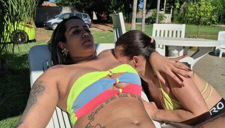 Licking sweaty, stinky armpits in my queens' summer house part 2