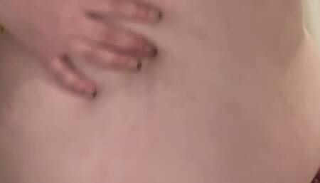 Slow motion belly play with extra fat rolls