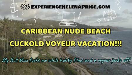Caribbean Nude Beach Cuckold Voyeur Vacation! Pt1 Public BJ! MP4
