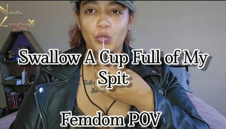 Swallow A Cup Full of My Spit Femdom POV 4k