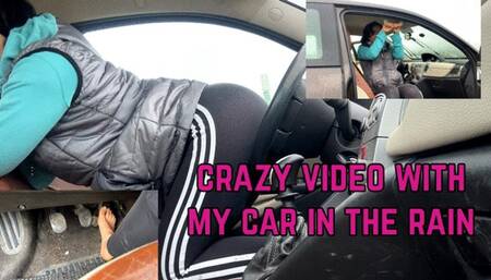 super crazy video on a rainy day - cranking, pedal pumping and horning my car - missminniexxx
