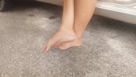 With bare feet I pump car pedals while you taste my soles (3)