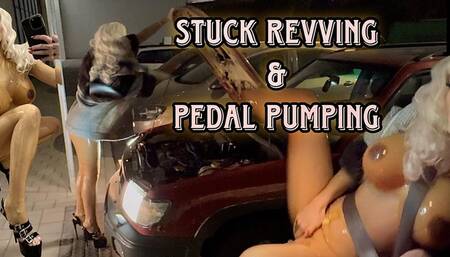 STUCK Nude CAR Revving Pedal Pumping Slavena